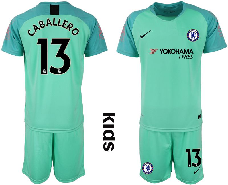 2018_2019 Club Chelsea green Youth goalkeeper #13 soccer jerseys->youth soccer jersey->Youth Jersey